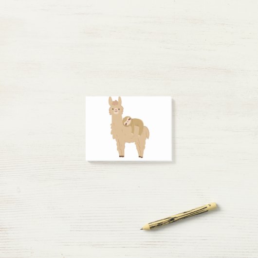 Schattige slaapstand op een Llama Post-it® Notes (Op bureau)