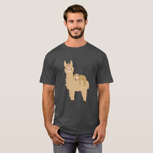 Schattige slaapstand op een Llama T-shirt (Voorkant volledig)