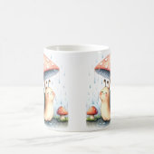 Schattige slak onder paddenstoelenparaplu koffiemok (Center)