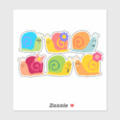 Schattige slakken terug naar school kunst sticker (Vel)