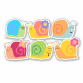 Schattige slakken terug naar school kunst sticker (Voorkant)