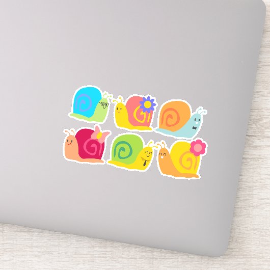 Schattige slakken terug naar school kunst sticker (Detail)
