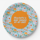 Schattige slakkenpaddestoel vlinder Schattige BABY Papieren Bordje (Voorkant)