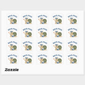 Schattige slakkenpostbode vierkante sticker (Vel)