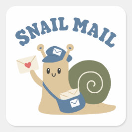 Schattige slakkenpostbode vierkante sticker