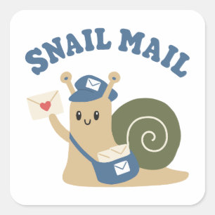 Schattige slakkenpostbode vierkante sticker