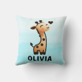 Schattige Slanke Giraffe Persoonlijk Kussen (Achterkant)