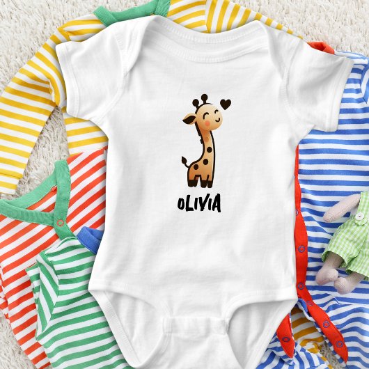 Schattige Slanke Giraffe Persoonlijk Romper