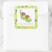 Schattige Slapen Afro-Amerikaanse Twins Baby showe Vierkante Sticker (Tas)