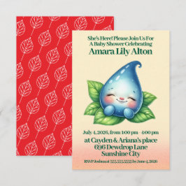 Schattige slapen Baby dauwdruppel Baby shower Kaart