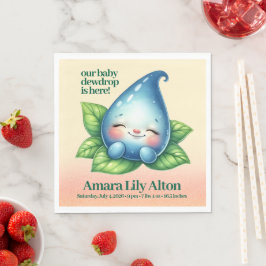 Schattige Slapen Baby Dewdrop Baby shower Welkom Servet