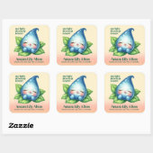 Schattige Slapen Baby Dewdrop Baby shower Welkom Vierkante Sticker (Vel)