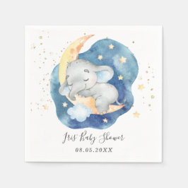 Schattige Slapen Baby Olifant Moon Star Boy Shower Servet