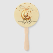 Schattige Slapen Beer Geslacht Onthullen Hand Fan Handwaaier (Achterkant)