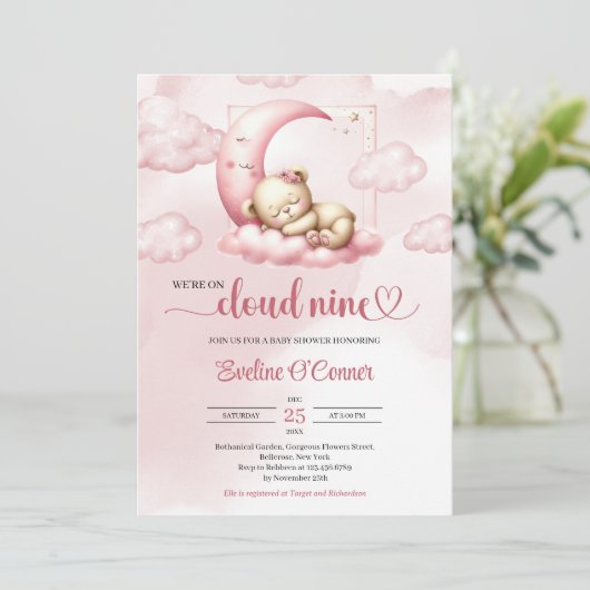 Schattige slapen beer We zijn op Cloud Nine Kaart (Staand voorkant)