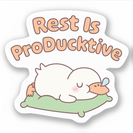 Schattige slapen eend rust is productief grappig sticker (Voorkant)