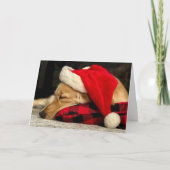 Schattige Slapen Golden Retriever Dog Christmas Feestdagen Kaart (Voorkant)