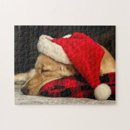 Schattige Slapen Golden Retriever Dog Christmas Legpuzzel