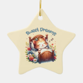 Schattige slapen Kitten Sweet Dreams Kinderkamer d Keramisch Ornament