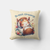 Schattige slapen Kitten Sweet Dreams Kinderkamer d Kussen (Voorkant)