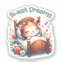 Schattige slapen Kitten Sweet Dreams Kinderkamer d