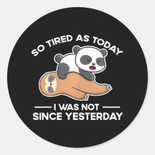 Schattige slapen-luiaard panda grappig luie moe ronde sticker