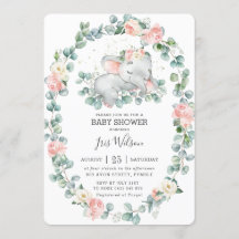 Schattige slapen olifant groen Baby shower meisje