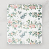 Schattige Slapen Olifant Roze Bloemen Baby shower Plaatskaartje (Binnenkant ongevouwen)