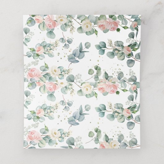 Schattige Slapen Olifant Roze Bloemen Baby shower Plaatskaartje (Binnenkant ongevouwen)