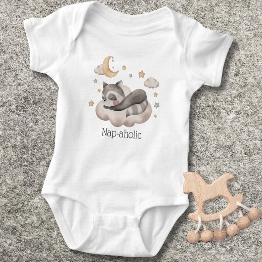 Schattige Slapen Racoon Nap-aholic Romper