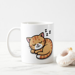 Schattige Slapen Sinaasappel Tabby Cat Mok – Koffi