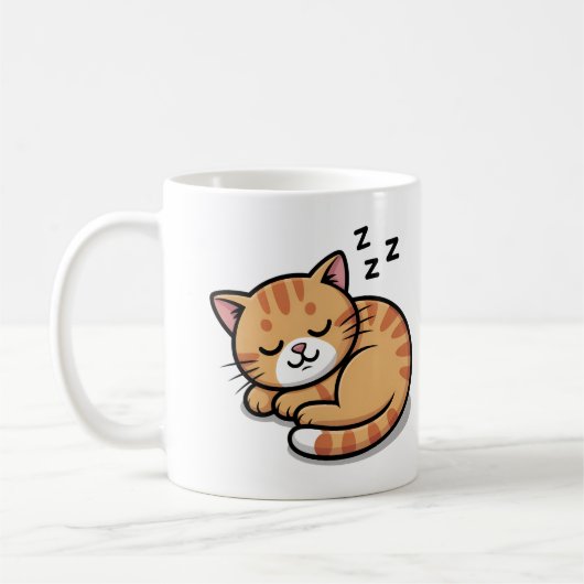 Schattige Slapen Sinaasappel Tabby Cat Mok – Koffi (Links)