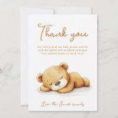 Schattige slapen Teddy Bear Baby shower Bedankt (Voorkant)