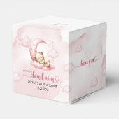 Schattige slapen teddybeer wolk negen roze meisje bedankdoosjes (Achterkant)