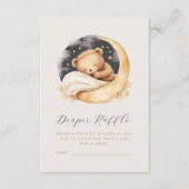 Schattige slapend Beer Moon Luier Raffle Informatiekaartje (Voorkant)