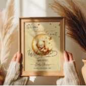 Schattige slapend Beer op Moon Baby shower Welkom Poster