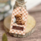 Schattige slapend bruin teddybeer Baby shower Cadeaulabel