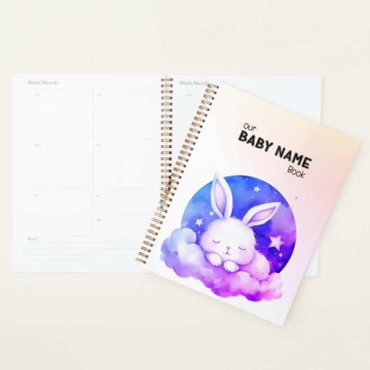 Schattige slapend konijn planner (Display)