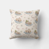 Schattige slapend teddybeerpatroon met sterren en kussen (Achterkant)