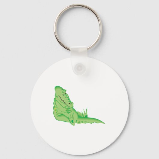 schattige slapende alligator sleutelhanger (Voorkant)