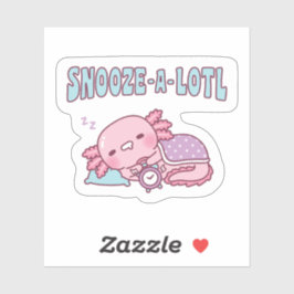 Schattige slapende Axolotl Slaap een Lotl Grappige Sticker
