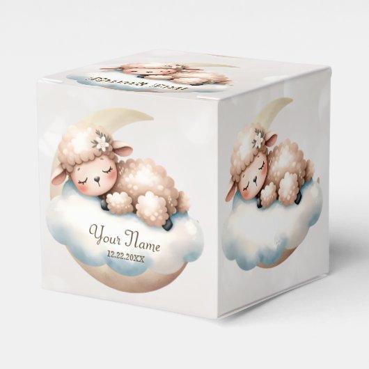 Schattige slapende baby dieren mooi feest bedankdoosjes (Voorkant Zijde)