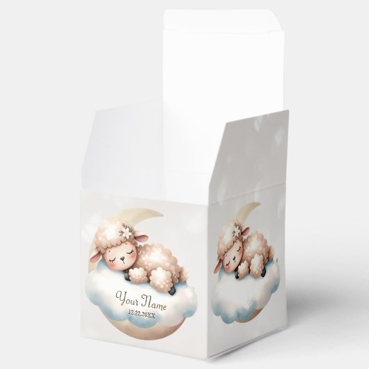 Schattige slapende baby dieren mooi feest bedankdoosjes (Geopend)