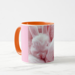 Schattige slapende baby konijn roze mok Schattig