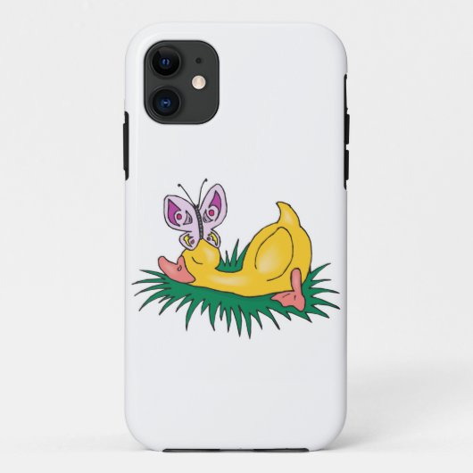 schattige slapende eend en vlinder Case-Mate iPhone case (Achterkant)