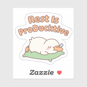 Schattige slapende eend Rust is productief Grappig Sticker