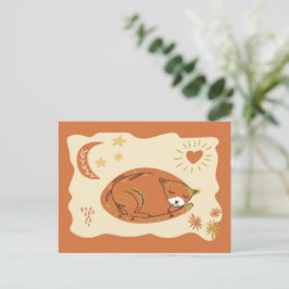 Schattige slapende kat volks kunst - Kunstenaar an Briefkaart