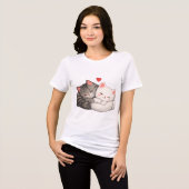 Schattige slapende katten Tri-Blend shirt (Voorkant volledig)