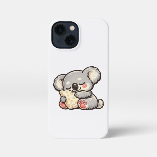 Schattige slapende koala met kussen iPhone hoesje (Achterkant)