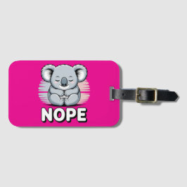 Schattige slapende koala “Nee” Grappige cartoon Bagagelabel